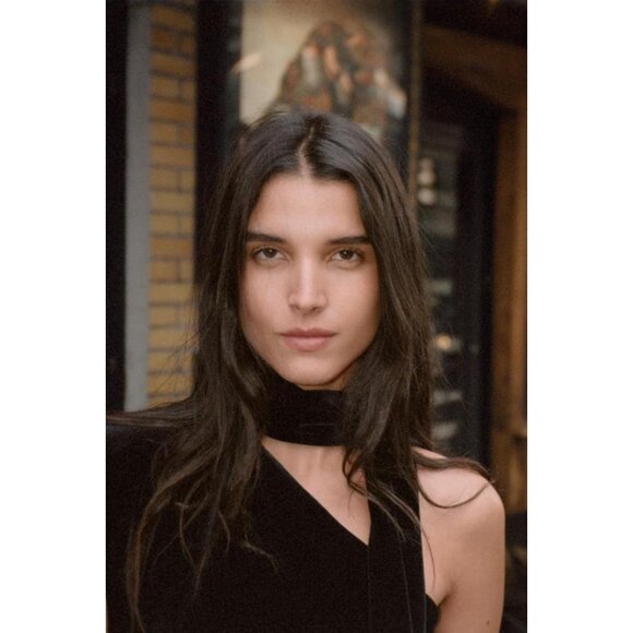 ZARA SHORT VELVET SCARF DRESS - Picture 4 of 8